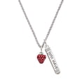 thumbnail image 1 of Delight Jewelry Silvertone Mini 2-D Enamel Strawberry Silvertone Live the Life You Have Imagined Bar Charm Necklace, 23", 1 of 4