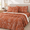 Terracotta Orange-King, variant on Yellow Green Full Size 4-Piece Botanical Flower Printed Bedding Sheet Set