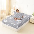 thumbnail image 4 of Manfei Dreamy Stars Fitted Sheet Full,Boys Friendly Style Bed Set,Gray White,3-Piece, 4 of 6