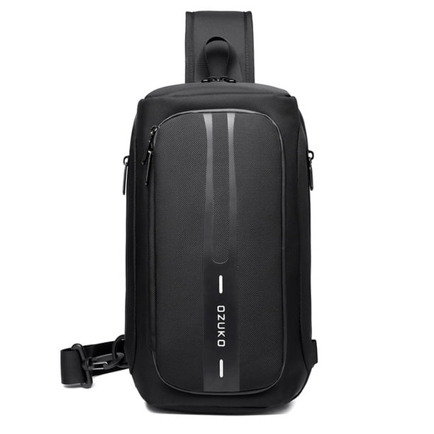 Ozuko New Style Business Chest Bag exterior impermeable USB antirrobo