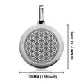 thumbnail image 2 of Stainless Steel Sacred Geometry Flower of Life Round Medallion Pendant Necklace, 2 of 3