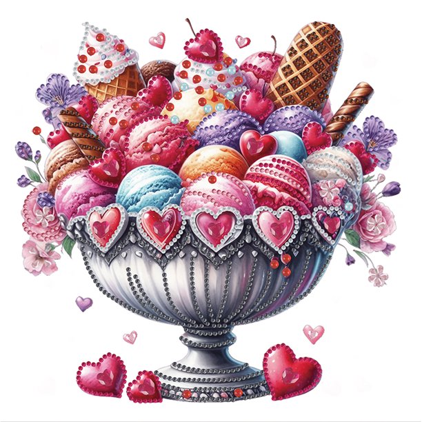 5D DIY Taladro Parcial en Forma Especial Macarons Helado 30x30cm