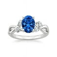 thumbnail image 2 of Limited Time Sale Antique Affordable 1.25 Carat Sapphire and Diamond Engagement Ring in 10k White Gold, 2 of 2