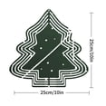 thumbnail image 3 of Stylish Metal Hanging Christmas Tree Wind Spinner - Dark Green with Snowfall Dots & Modern Layered Design for Garden Decor, 3 of 7