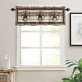 thumbnail image 2 of Texas Star Farm Kitchen Valances for Windows 60x18 Inch Kitchen Curtains Valances Rod Pocket Vintage Country Star Brown Wood Grain Bathroom Window Valances for Window Treatment Decor, 2 of 6