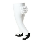 Baby Emporio-Baby girl ruffle tights leggings with Mary Jane shoe look-cotton-comfort waist 6-12 Months - RUFFLE BLACK
