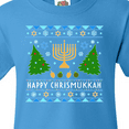 thumbnail image 4 of Inktastic Happy Chrismukkah Sweater Style with Menorah and Trees Youth T-Shirt, 4 of 5