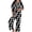 Black, variant on Gkeoshab Lounge Sets for Women Matte Satin Halloween Pajama Set Cute Ghost Print Button Short Sleeve Top & Wide Leg Long Pants Plus Size Friendly Festive Loungewear Comfortable 2 Piece Sleepwear