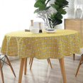 thumbnail image 4 of 150cm Cotton And Linen Round Tablecloth Round Yellow Table Cover Mat Decoration yu, 4 of 5