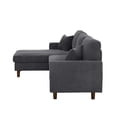 thumbnail image 4 of L-Shaped Sectional Sofa Couch for Living Room,Modern Corduroy Upholstered with Wooden Legs & Pillows,Deep Seat,Dark Gray, 4 of 8