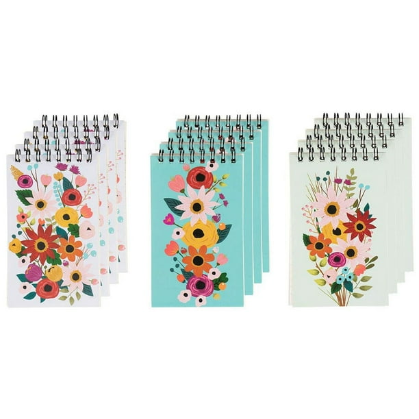 12Pack Top Spiral Notepad Bulk, Small Lined Note Pads for Todo Lists