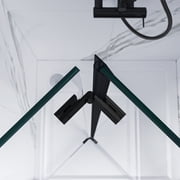 Sunny Shower Bifold Pivot Swing Frameless Shower Door in Black 34 in.W x 72 in.H