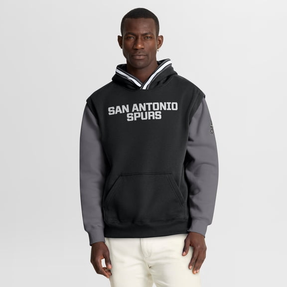 Men's Fanatics  Black/Gray San Antonio Spurs Half Court Shot Clock Fastbreak Hoodie