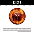 thumbnail image 2 of 12 Inch Wall Clock Battery Operated Silent Clock Decorative for Office, Kitchen, Outdoor, Living Room，Basketball Flying Black Painting, 2 of 5