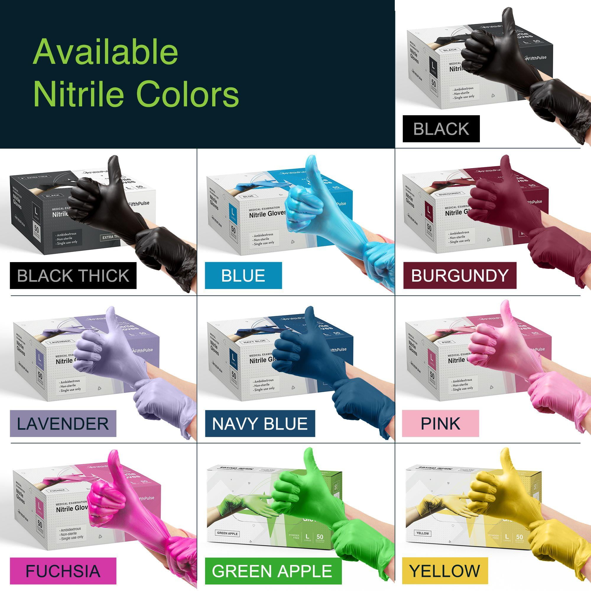 Fifth Pulse Nitrile Exam Latex Free & Powder Free Gloves - Fuchsia