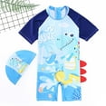 thumbnail image 2 of Toddler Swimsuit Toddlers and Baby Boys Swimsuit Short Sleeve Cartoon Cute Prints Student Swimsuit Bathing Suits for Teens Dark Blue 12 Months-18 Months, 2 of 3