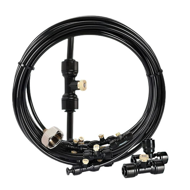 Pulverizador de agua con sistema de pulverización de baja presión para patio/jardín/invernadero (negro 15M EU