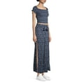 thumbnail image 4 of No Boundaries Juniors' Smocked Top and Wide Leg Pants Set, 4 of 6