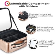 Byootique Small Makeup Case Cosmetic Bag Storage Box Mirror Toiletry Organizer