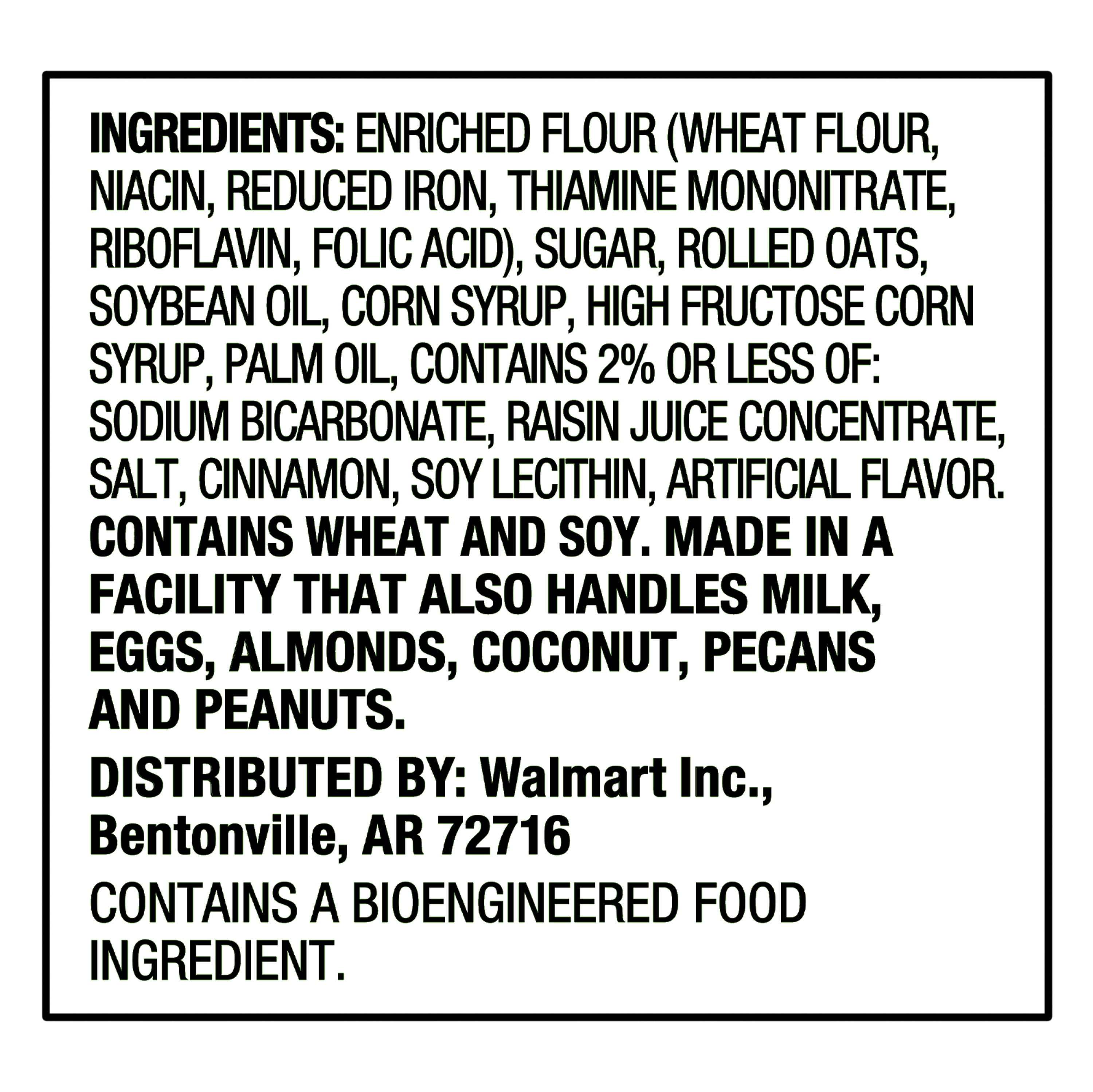Great Value Oatmeal Flavor Cookies, 18 oz