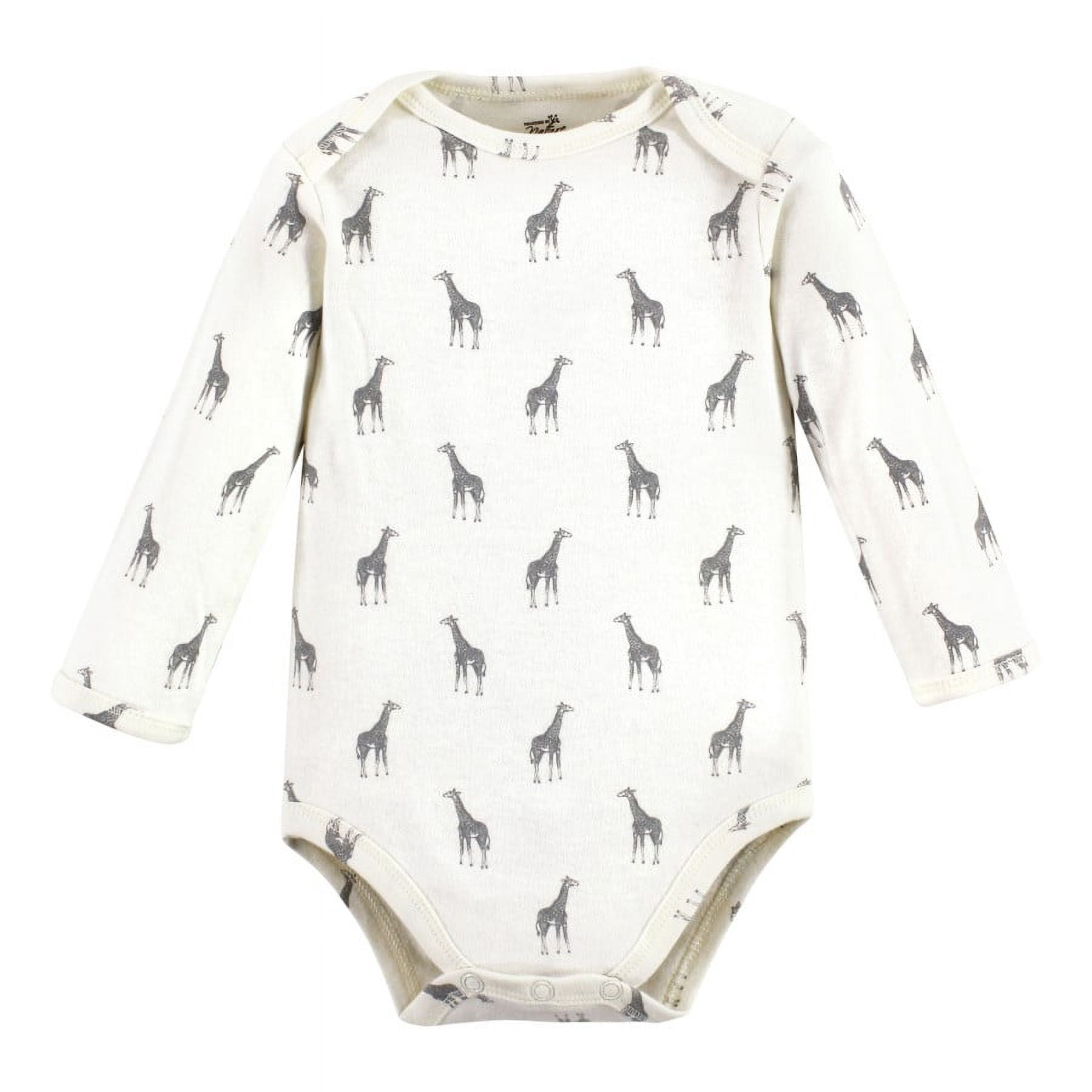 Touched by Nature Organic Cotton Long-Sleeve Bodysuits, Neutral Safari, 9-12 Months