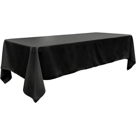 

Fabric & Foam Inc 60 Wide by 96 Long Rectangular Polyester Poplin Party/Wedding Decoration Rectangular Tablecloth Black