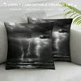 thumbnail image 3 of Fenyluxe Storm Sea Pillow Covers Black White Ocean Lightning Throw Pillows, Nautical Pictures Outdoor Pillowcase Nature Cushion Case Decor for Home Sofa Couch Bed White, 3 of 5