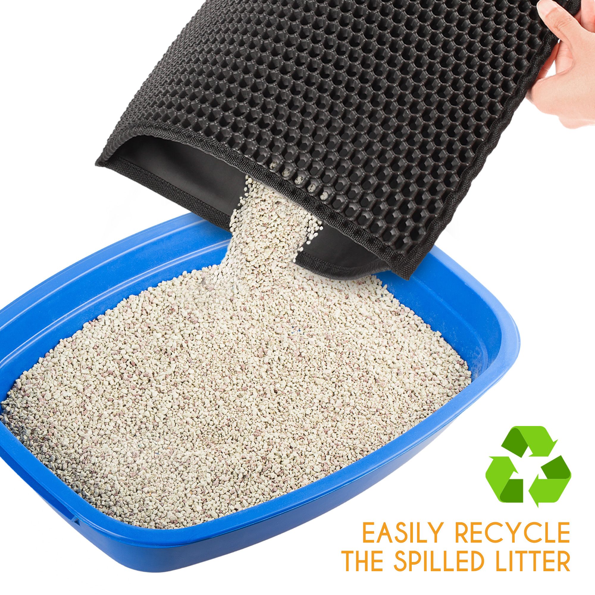 Prime Pets Cat Litter Mat Double Layer, Black 24x15 photo 6