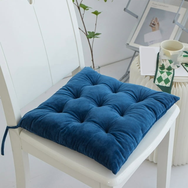 LSLJS Seasons Solid Color Thick Crystal Velvet Cushion With Strap Office Chair Cushion Summer Sofa Butt Cushion