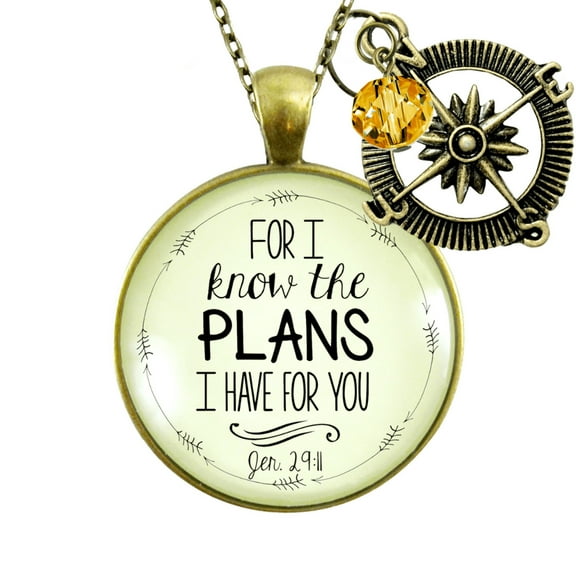 Know Plans Necklace Faith Gutsy Goodness Female Adult Bronze Metal Jewelry