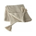 thumbnail image 2 of HomeRoots 516505 0.2 x 50 x 60 in. Cream Cotton Woven Solid Color Throw Blanket, 2 of 5