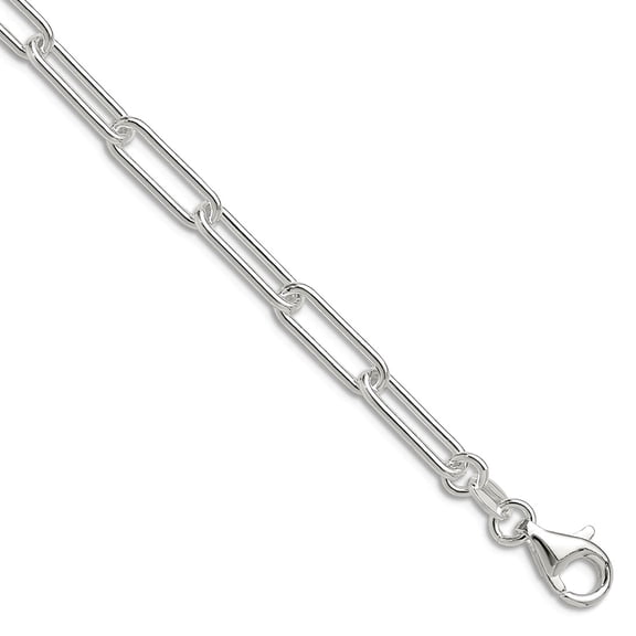925 Sterling Silver Polished 4.5mm Elongated Cable Chain Necklace 20 Inch Chain Necklace for Women and Men