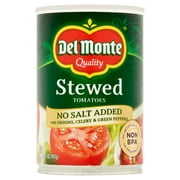 Del Monte Stewed Tomatoes Onion Pepper, No Salt, 14.5 oz Can