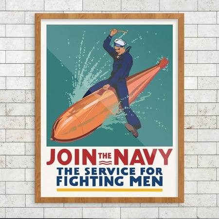 - Join The Navy The Service for Fighting Men WWII Military Recruitment Poster 11 x 14 Print