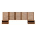 thumbnail image 3 of Wall Mount Headboard Nightstand, Walnut, Wood, Mid Century Bedroom, Modern Contemporary HB35771, 3 of 7