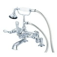 thumbnail image 3 of Water Creation F6-0008-01-CL Vintage Classic Adjustable Center Deck Mount Tub Faucet - Chrome, Silver, 3 of 5