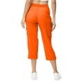 thumbnail image 6 of UJNDER Women's Wide Leg Pants Fashion Drawstring Elastic Work Pants Comfy Straight Leg with Pockets Orange XL, 6 of 9