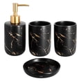 thumbnail image 2 of Kit 4pz De Accesorios Para Baño VIMI De Cerámica Jabonera Dispensador Porta Cepillo Vaso Color negro, 2 of 8