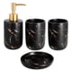 thumbnail image 2 of Kit 4pz De Accesorios Para Baño VIMI De Cerámica Jabonera Dispensador Porta Cepillo Vaso Color negro, 2 of 8
