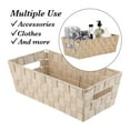 thumbnail image 3 of Simplify Medium Woven Strap Shelf Tote Storage Basket in Ivory, 3 of 7