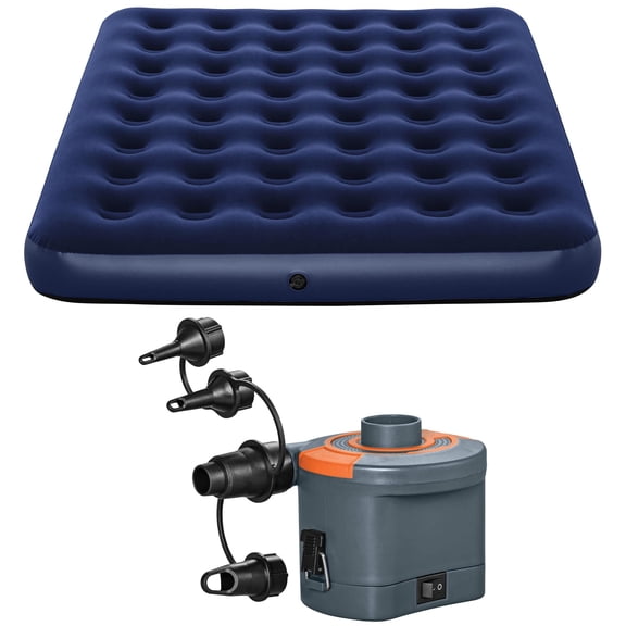 Ozark Trail Queen Air Mattress with Battery-Powered Electric Air Pump Bundle