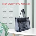 thumbnail image 3 of Tote para damas, Tote de plástico, Tote de viaje, Bolso de hombro para damas, Bolso bandolera, Tote de playa, (L)13.8" x (W)5.5" x (H)9.8" negro, 3 of 5