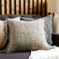 thumbnail image 4 of Surya Faroe FAO-007 18x18" Square Cottage Wool Pillow Kit in Beige/Charcoal, 4 of 5