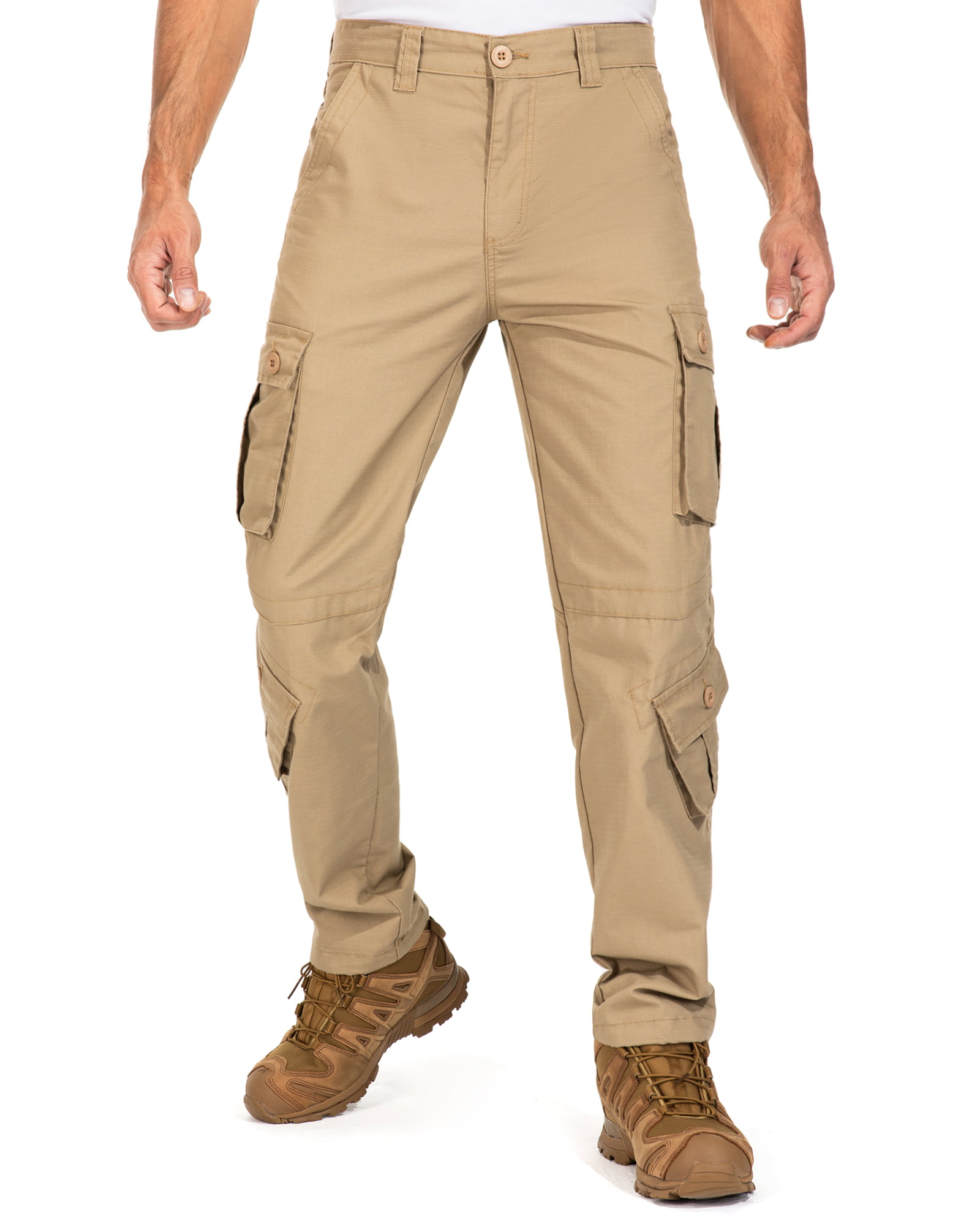 TRGPSG Men's Casual Work Cargo Pants Outdoor Hiking Pants with 8 ...
