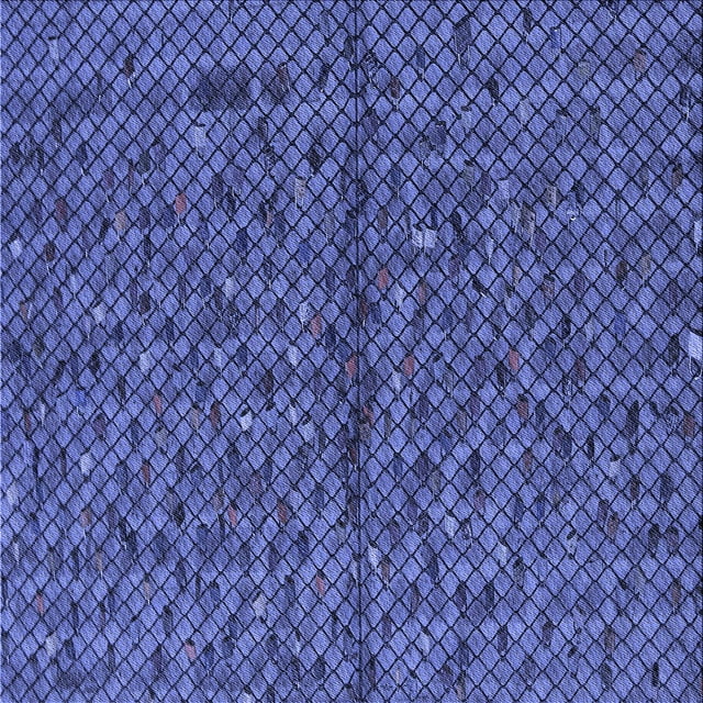 Ahgly Company Machine Washable Indoor Square Transitional Light Slate Blue Area Rugs, 5' Square