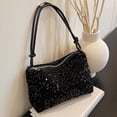 thumbnail image 5 of Women's Sparkly Sequin Crossbody Purse Evening Clutch Handbag Bag Color Black Size One Size, 5 of 8