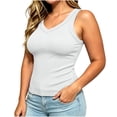 thumbnail image 4 of VBVC Women's Plus Ribbed V Neck Fitted Tank Tops , Ladies' Basic Sleeveless Camisole , Summer Casual Layering Shirts For Women, L-5XL, 4 of 7