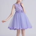 thumbnail image 5 of Big Girls Sleeveless Tutu-Dresses Size 3-14 Teens Kids Elegant A-Line Layered-Tulle Solid Color Semi-Formal Wedding Guest Flower Girl Dress, 5 of 5