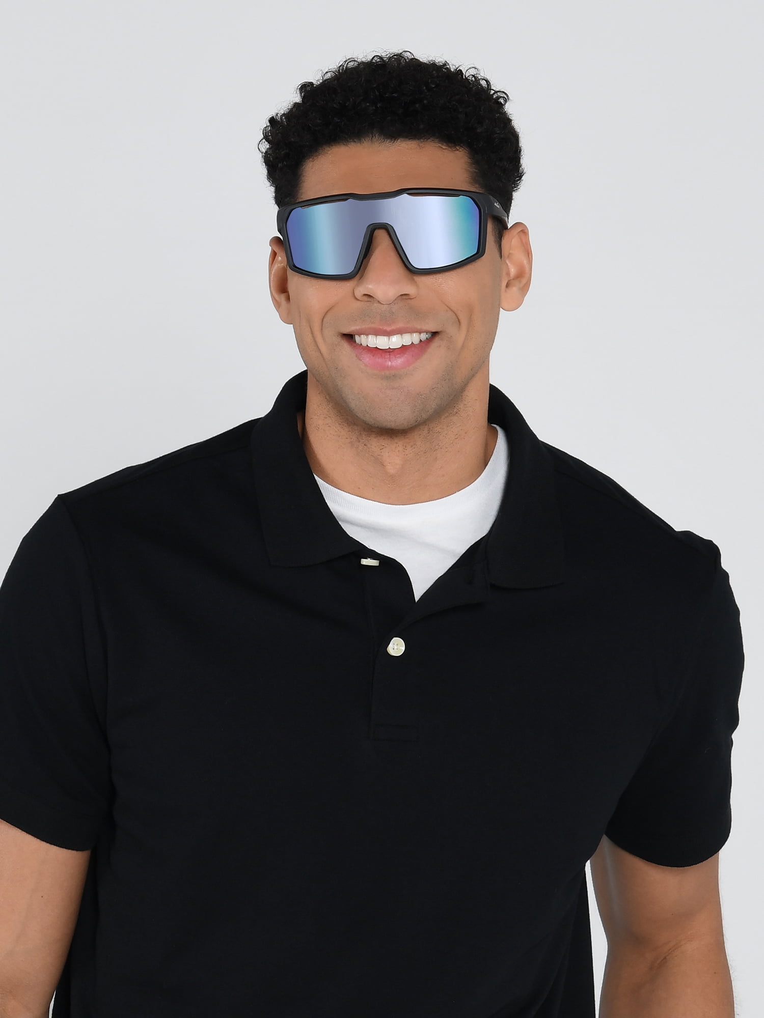 Foster Grant IRONMAN® Black Wrap-Around Men's Polarized Sunglasses