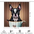 thumbnail image 2 of Terrier de Boston-theme 4-Piece Shower Curtain Set with Rugs, Waterproof Bathroom Decor Set Includes Bath Mat, U-Shaped Rug, Toilet Lid Cover and Curtain with Hooks, 2 of 6